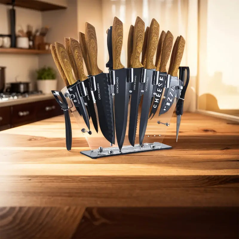 19-Piece High Carbon Stainless Steel Knife Set