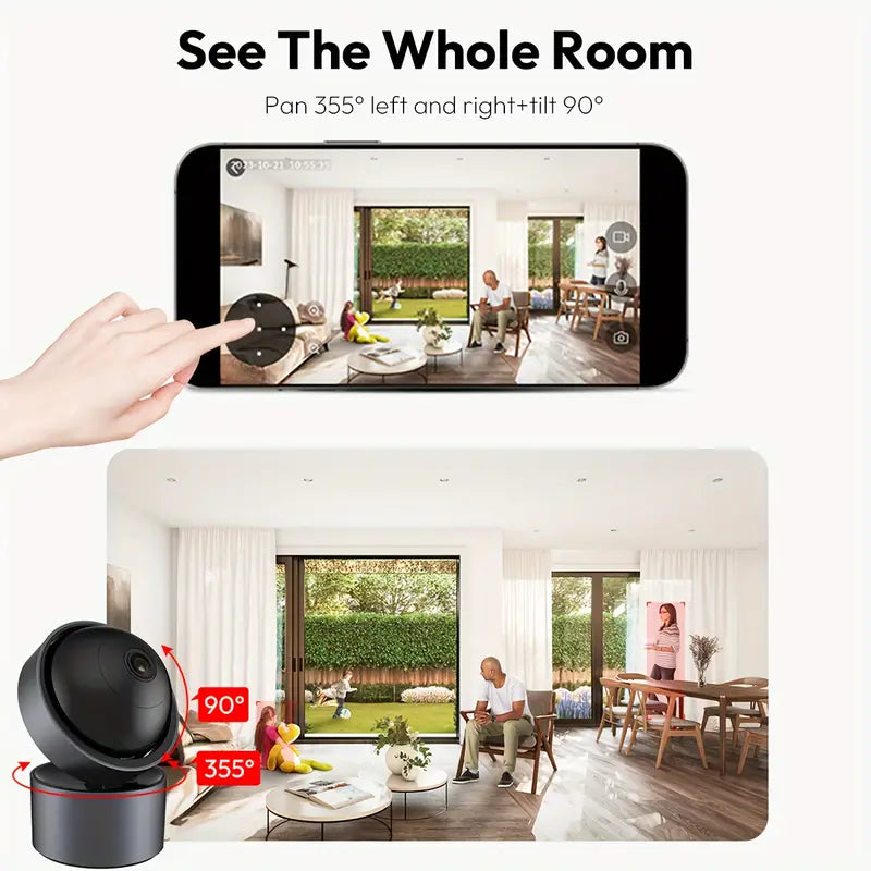 3MP Indoor Pan/Tilt Security Camera with Auto-Focus, AI Human/Pet Detection, Two-Way Audio, and 256GB TF Card Storage