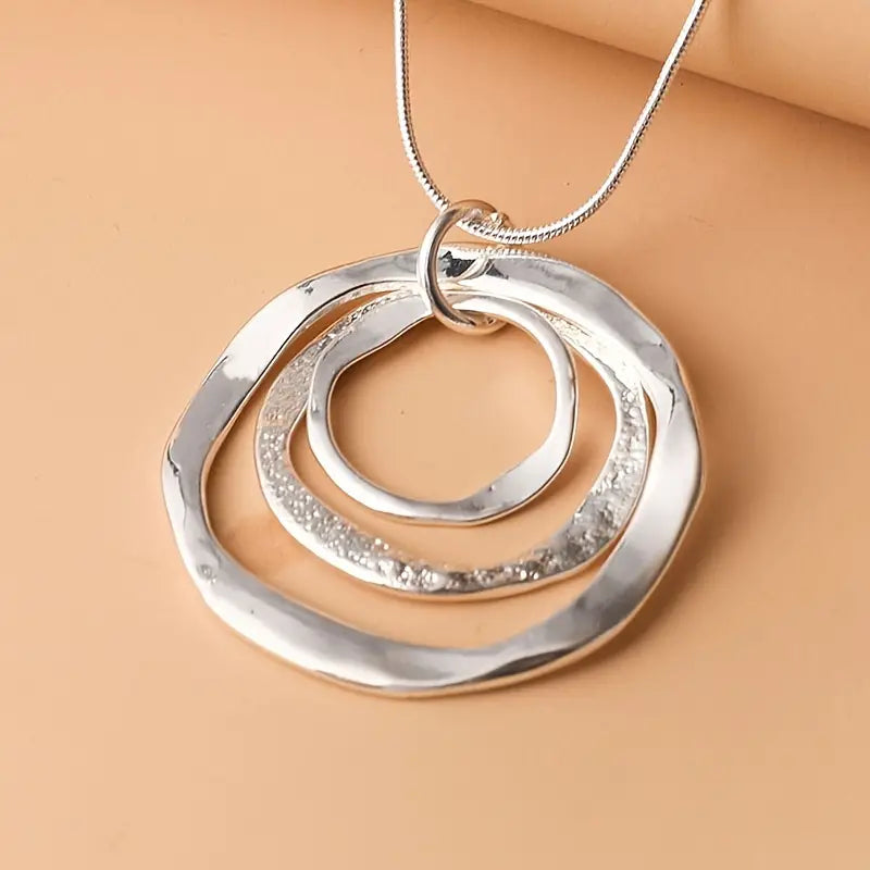 Three-Stone Sterling Silver Pendant Necklace