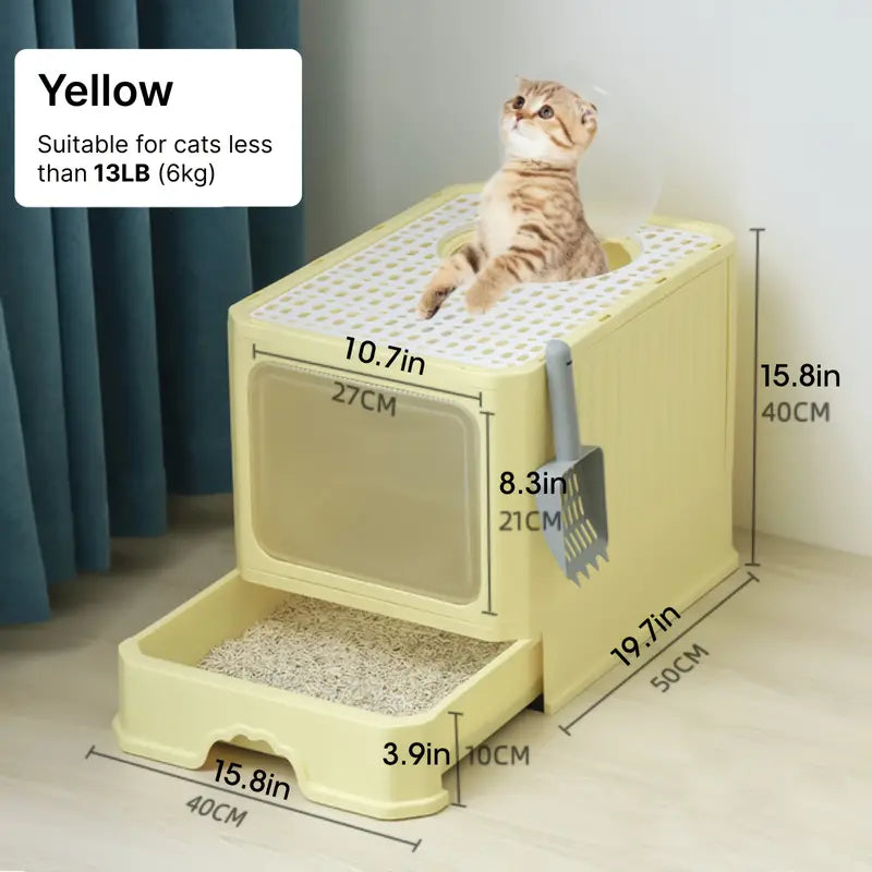 Spacious Foldable Cat L Litter Box