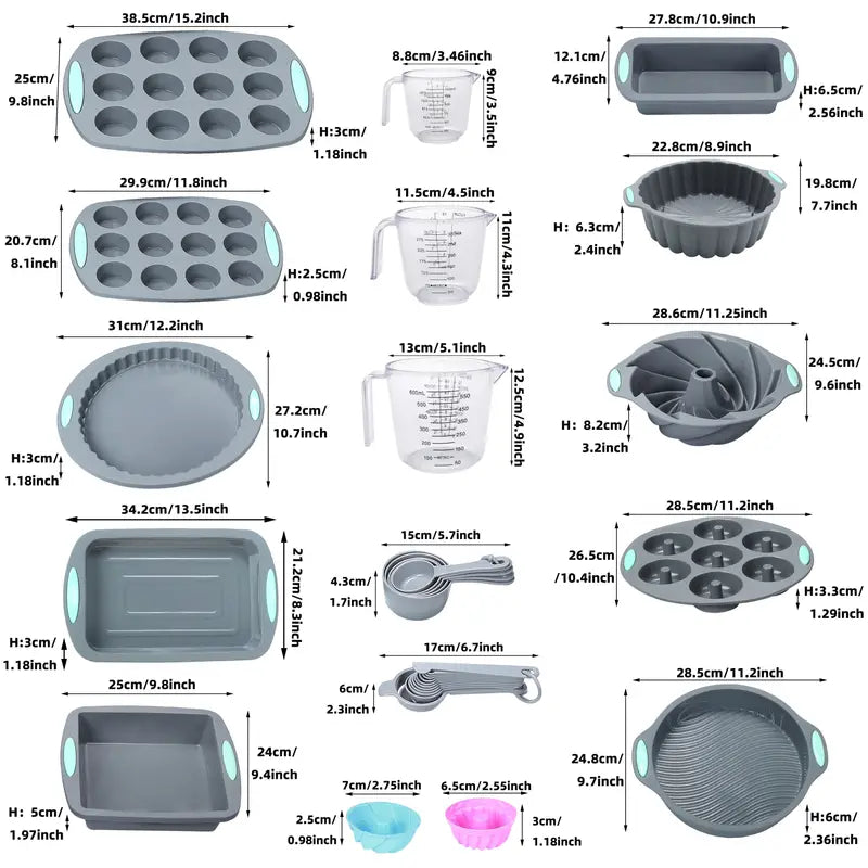 45-Piece Silicone Nonstick Baking Set