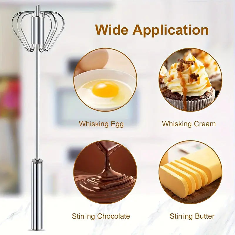 Premium Multifunctional Stainless Steel Whisk & Milk Frother – Egg Beater, Creamy Milk Frother