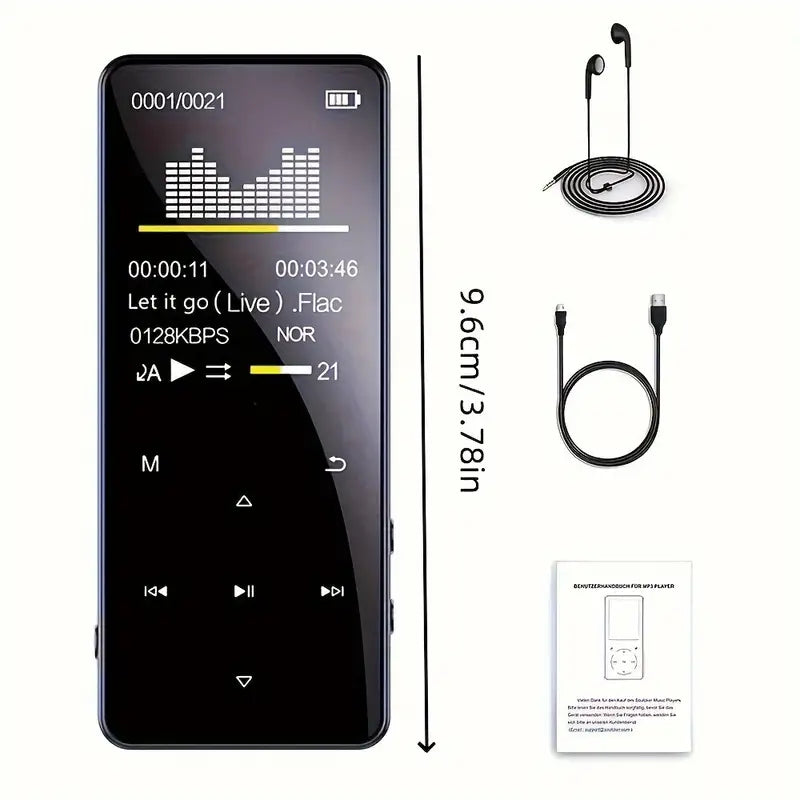 HiFi Bass MP3 player with FM radio and expandable memory