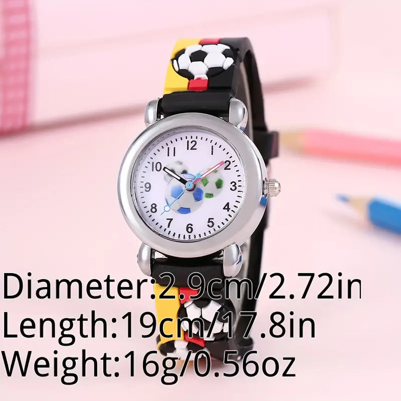 Fashion Colorful Cartoon Football Quartz Watch for Kids