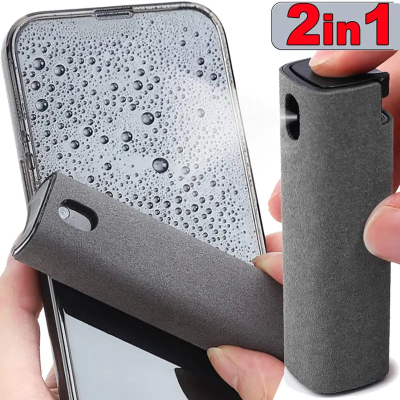 2-in-1 Microfiber Screen Cleaner Spray Bottle Set