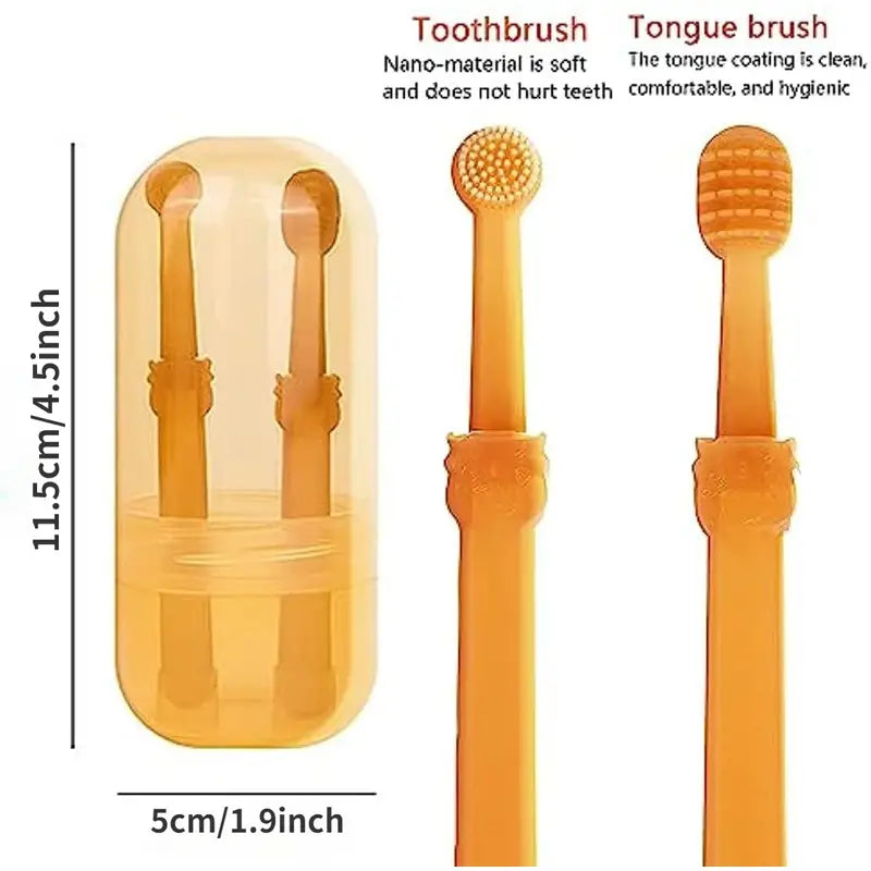 2Pcs Small Dog & Cat Toothbrush Kit