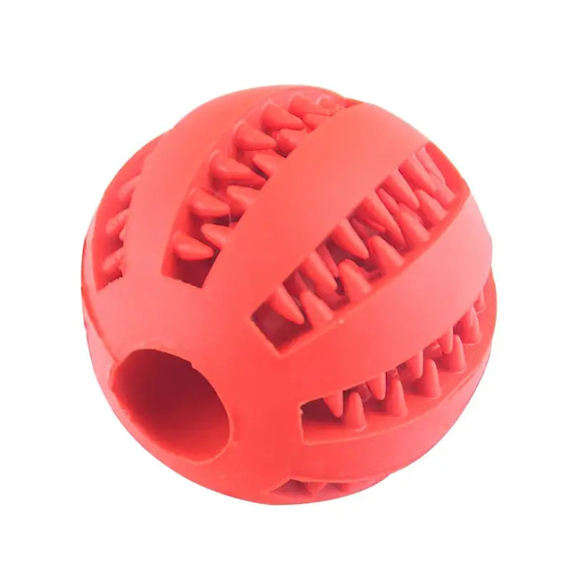 Interactive dog ball toy with chew and food dispenser features