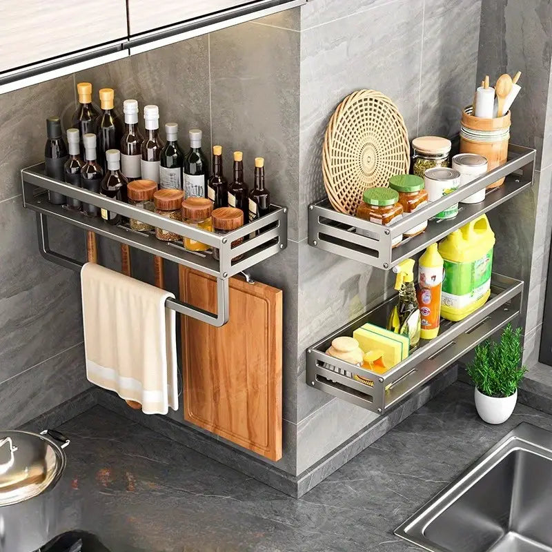 Wall-Mounted Kitchen Storage Wizard