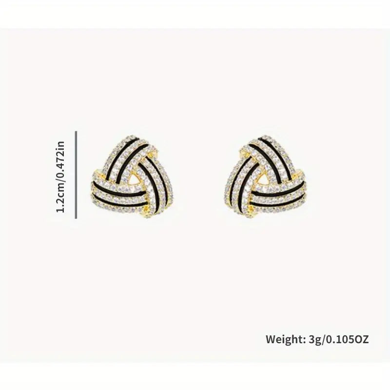 Triangle stud earrings in black and white for all occasions