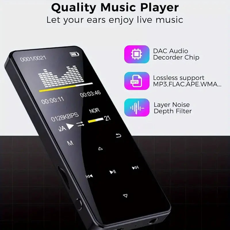 HiFi Bass MP3 player with FM radio and expandable memory