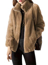 Women's Furry Teddy Drawstring Coat