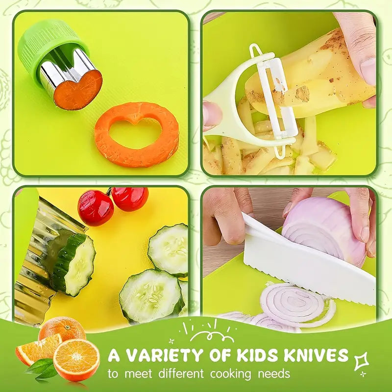 13-piece kids kitchen tools set for safe and fun cooking