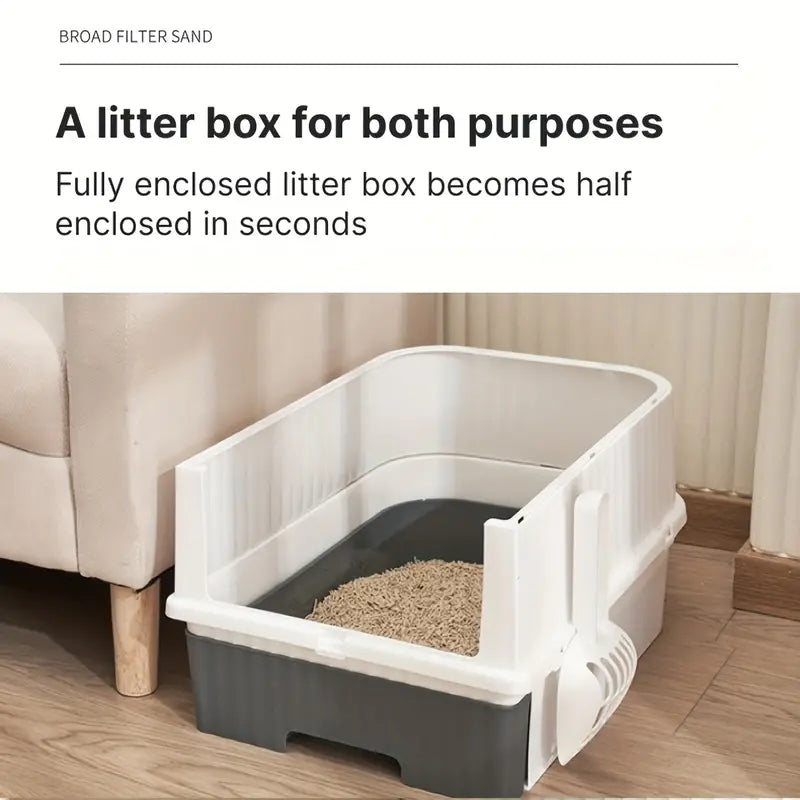 Extra large odor-proof and leak-resistant cat litter box