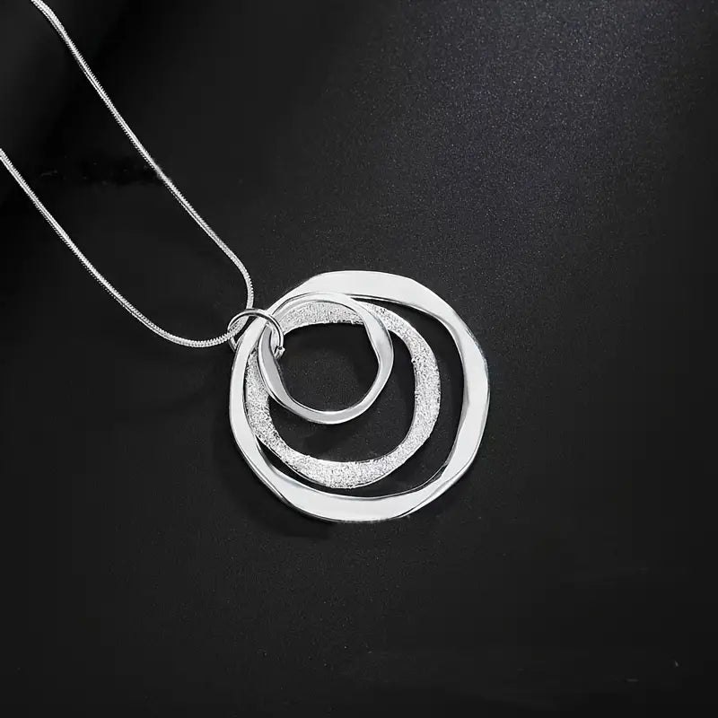 Three-Stone Sterling Silver Pendant Necklace