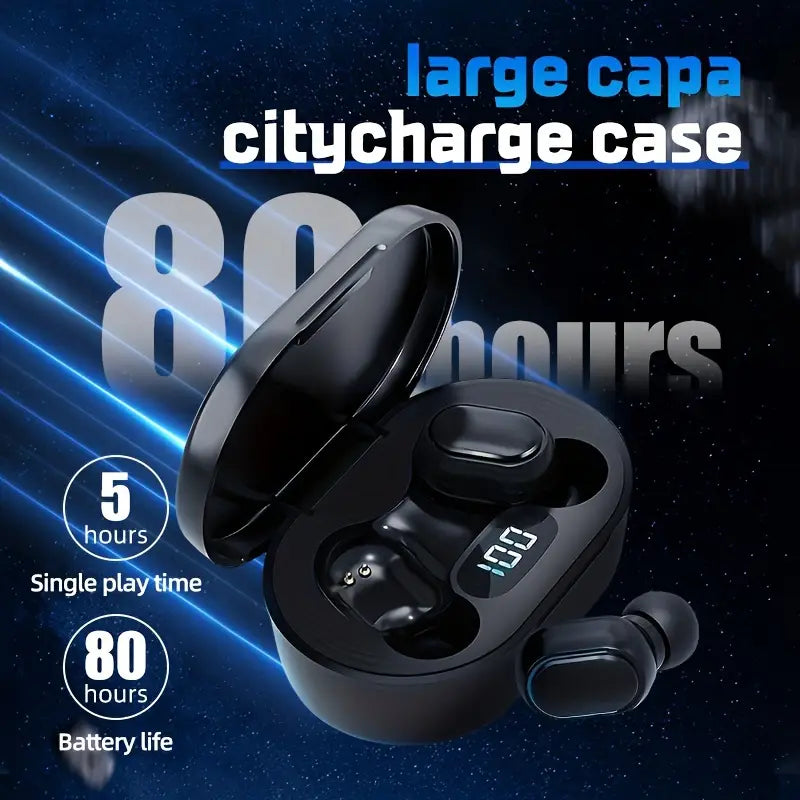 Bass wireless earbuds with Bluetooth and charging case