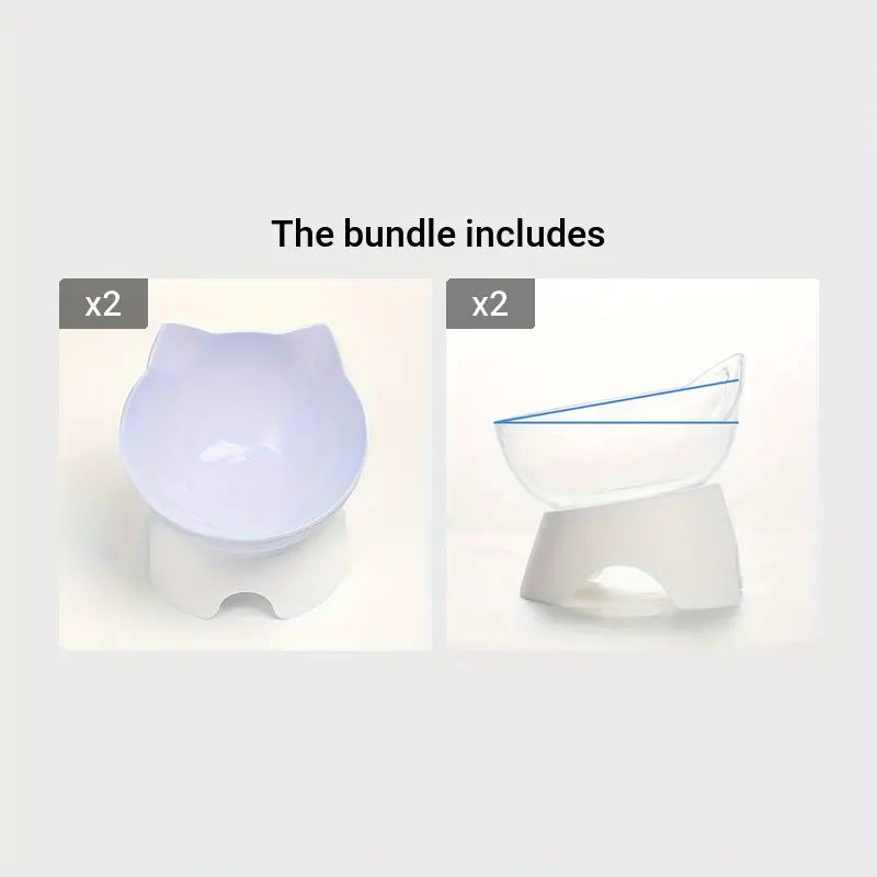 Whisker-Friendly Inclined Pet Bowl