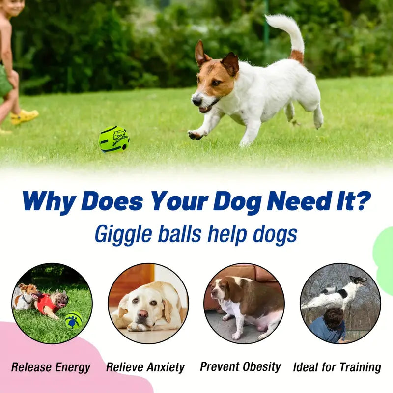 Interactive giggle ball for dogs with mental stimulation