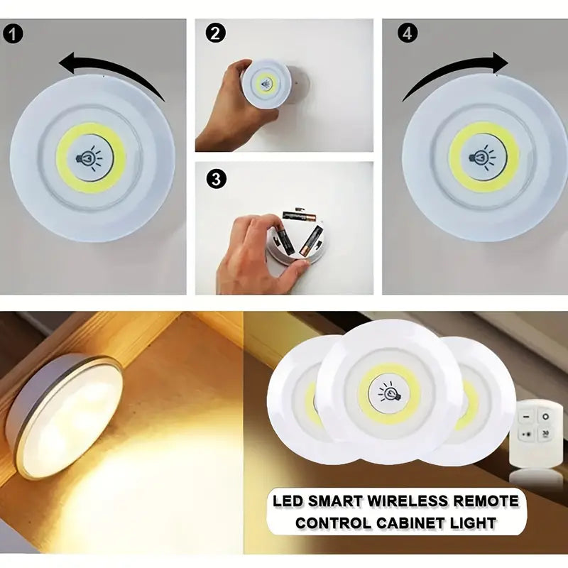 Smart Wireless LED Under-Cabinet Lights with Remote Control