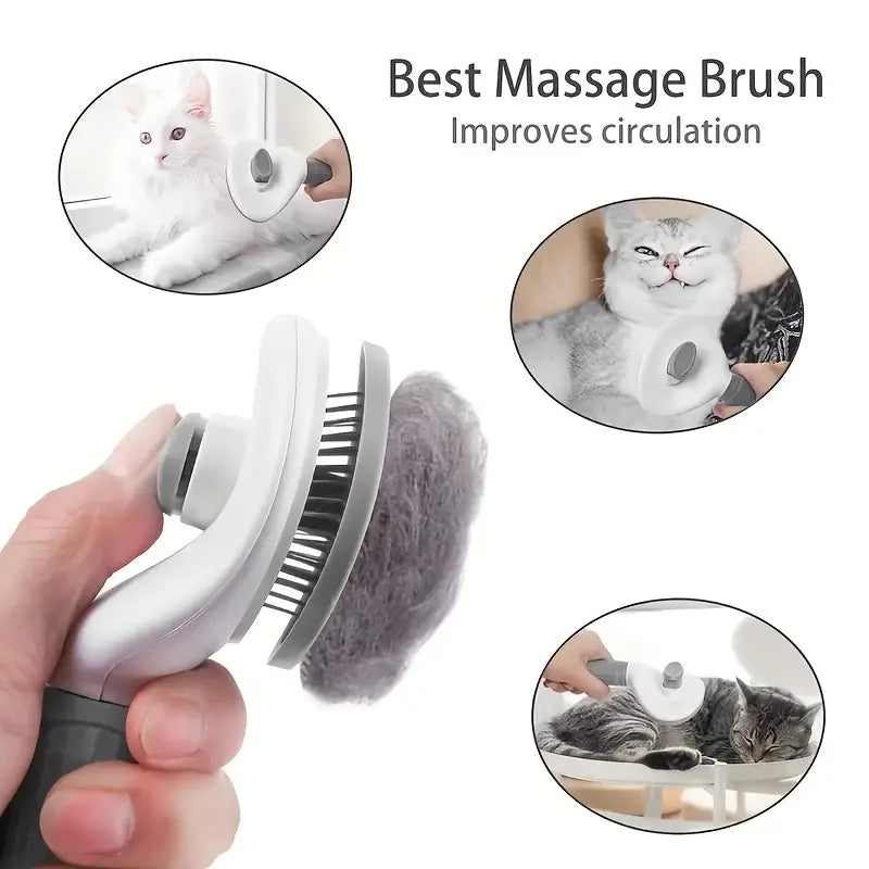 Pet hair removal slicker brush for cats and dog