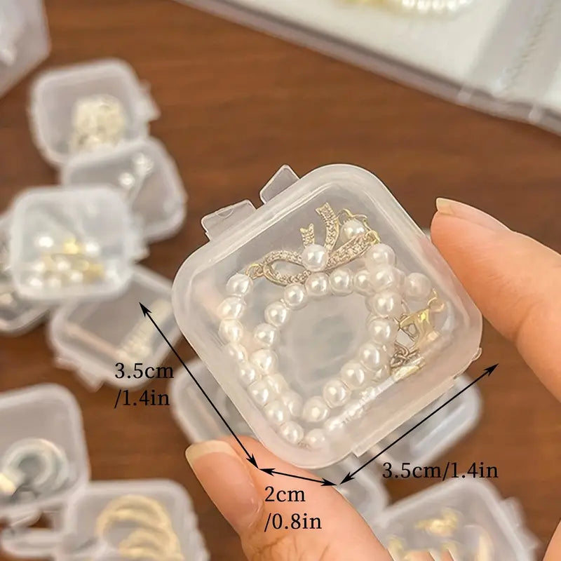 Clear mini storage box for jewelry, stackable and dustproof