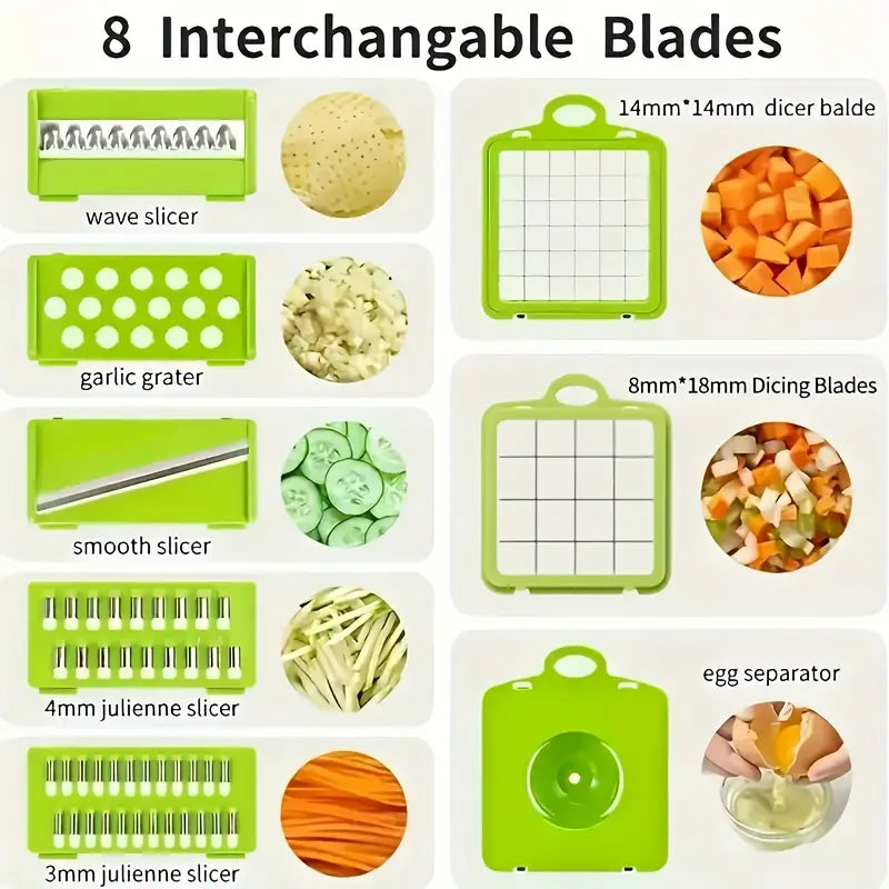 6/16-Piece Vegetable Chopper & Multifunctional Fruit Slicer Set