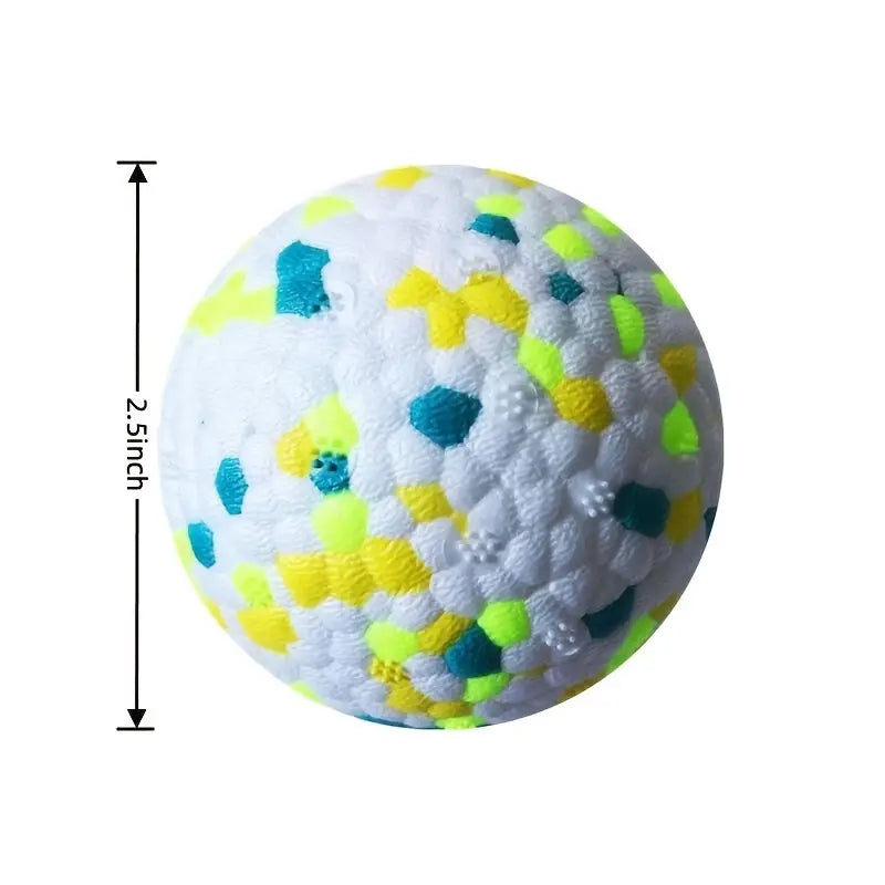 Durable interactive ball for aggressive chewers in rubber