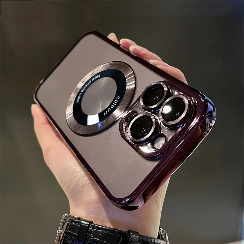 Luxury Transparent Magnetic Wireless Charging Phone Case for iPhone 15, 14, 13, 12, 11 Pro Max & Plus