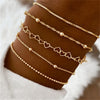 Golden thin chain bracelet set for daily wear