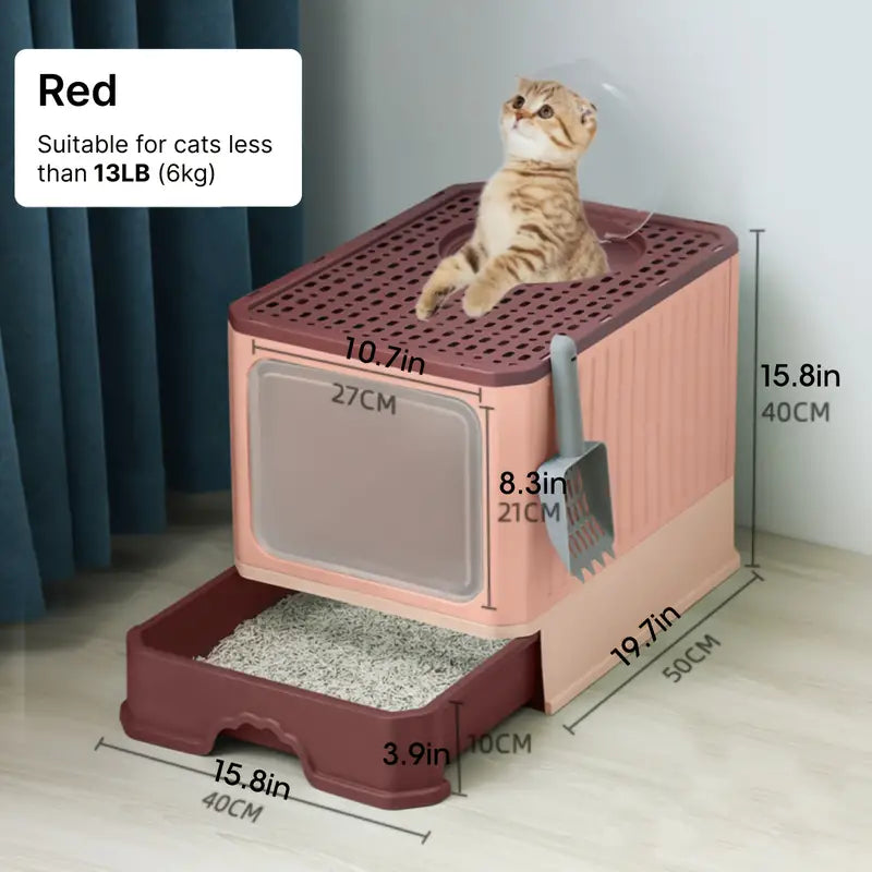 Spacious Foldable Cat L Litter Box