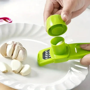 Compact mini garlic press and vegetable cutter in ABS material