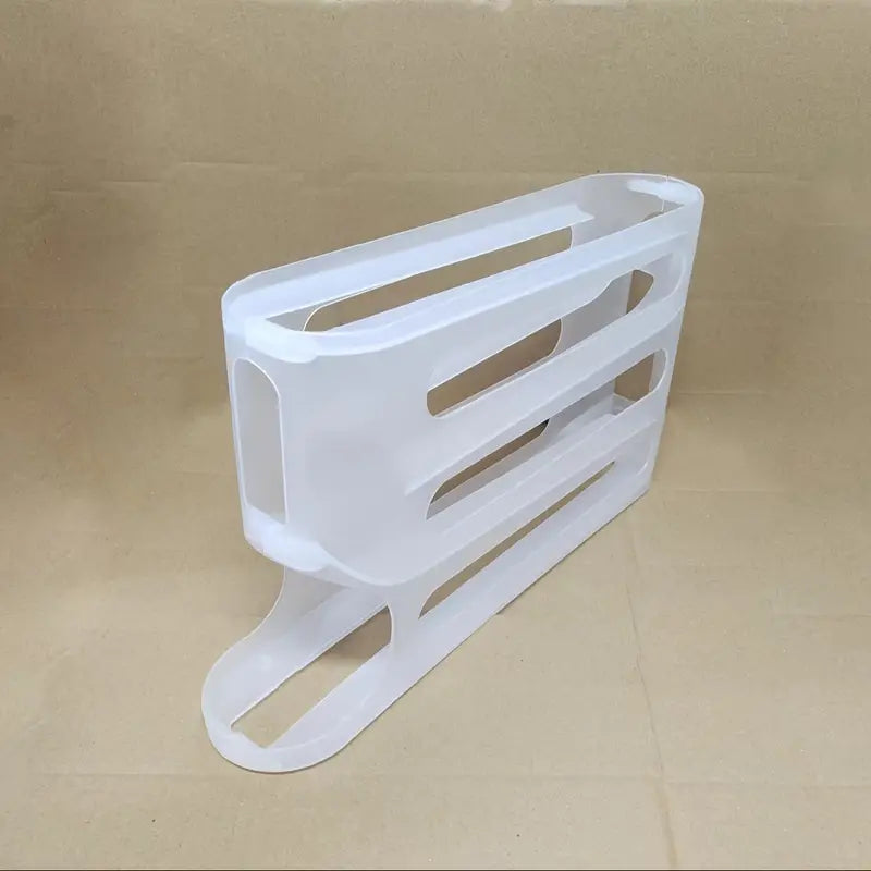 Large capacity rolling egg dispenser for fridge organization