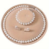 Freshwater cultured pearl necklace set with bracelet and earrings