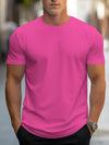 Vibrant Solid Color Round Neck T-Shirt