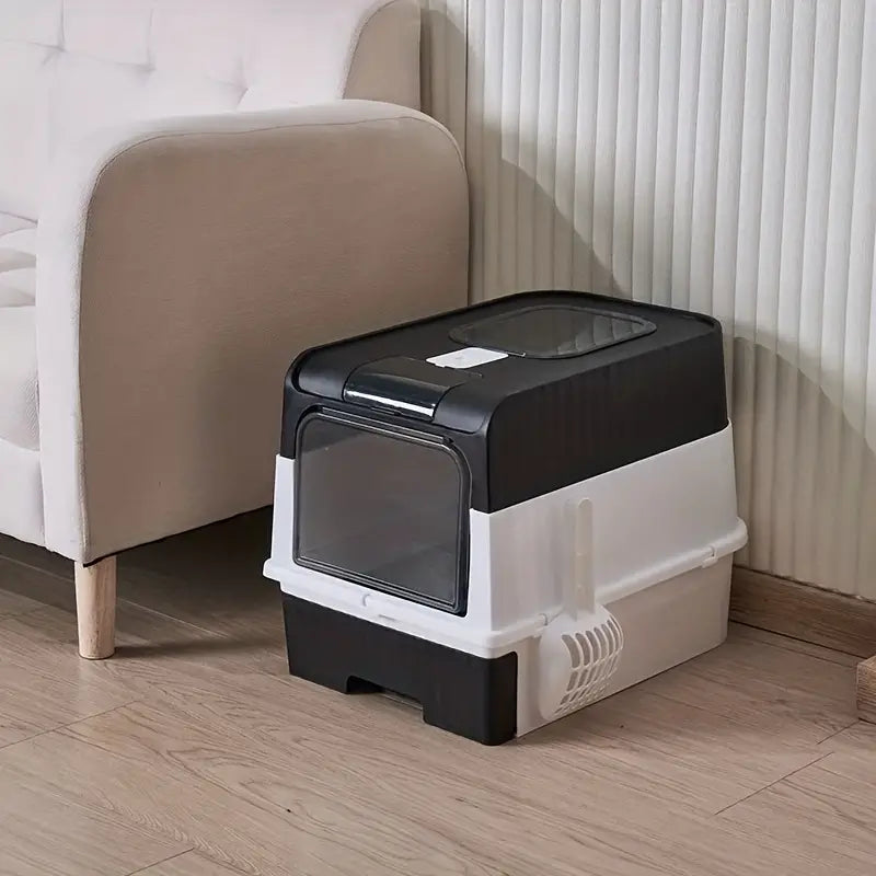 Extra large odor-proof and leak-resistant cat litter box