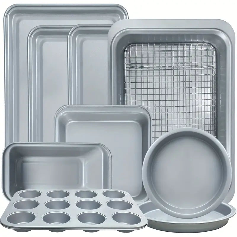 Carbon steel non-stick bakeware set with 10 pieces