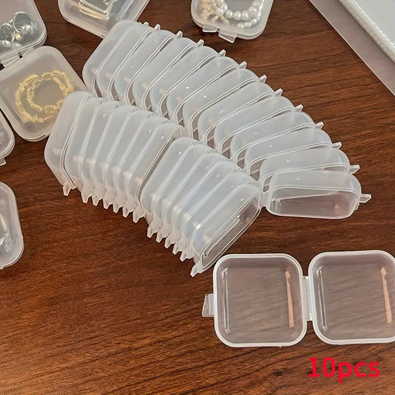 Clear mini storage box for jewelry, stackable and dustproof