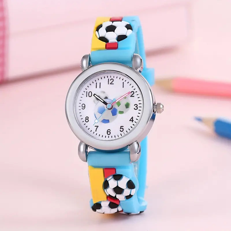 Fashion Colorful Cartoon Football Quartz Watch for Kids