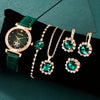 Luxury Rhinestone Accented Vintage Star Quartz Watch & Jewelry Set