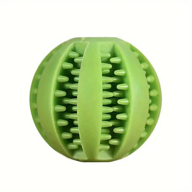 Interactive dog ball toy with chew and food dispenser features