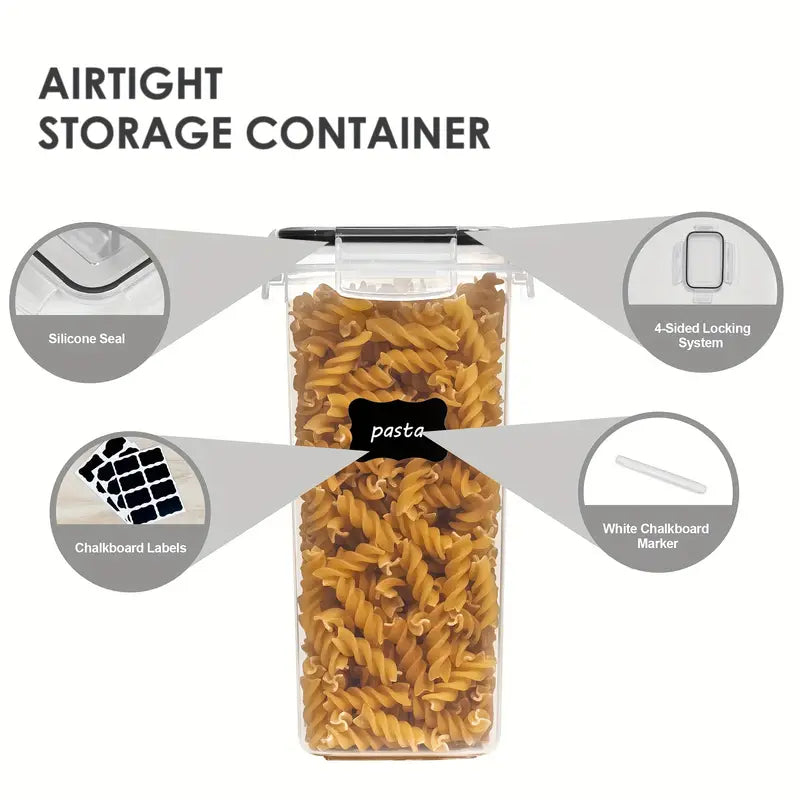 Airtight BPA-free food storage container set with labels