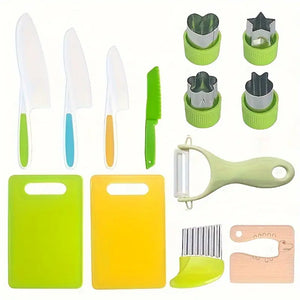 13-piece kids kitchen tools set for safe and fun cooking