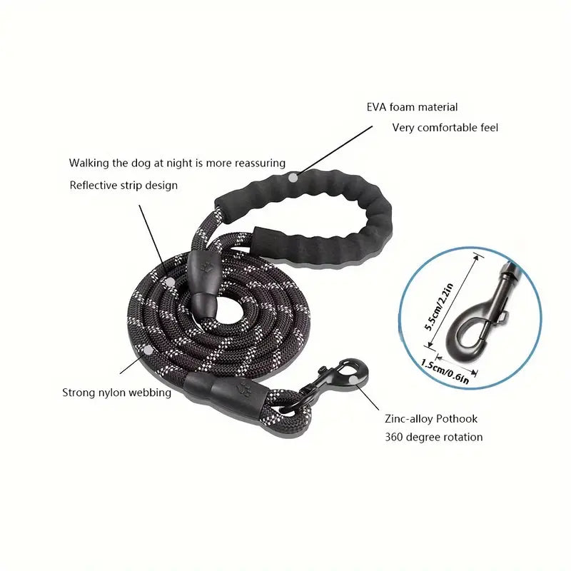 Super Reflective Dog Leash with Padded Grip