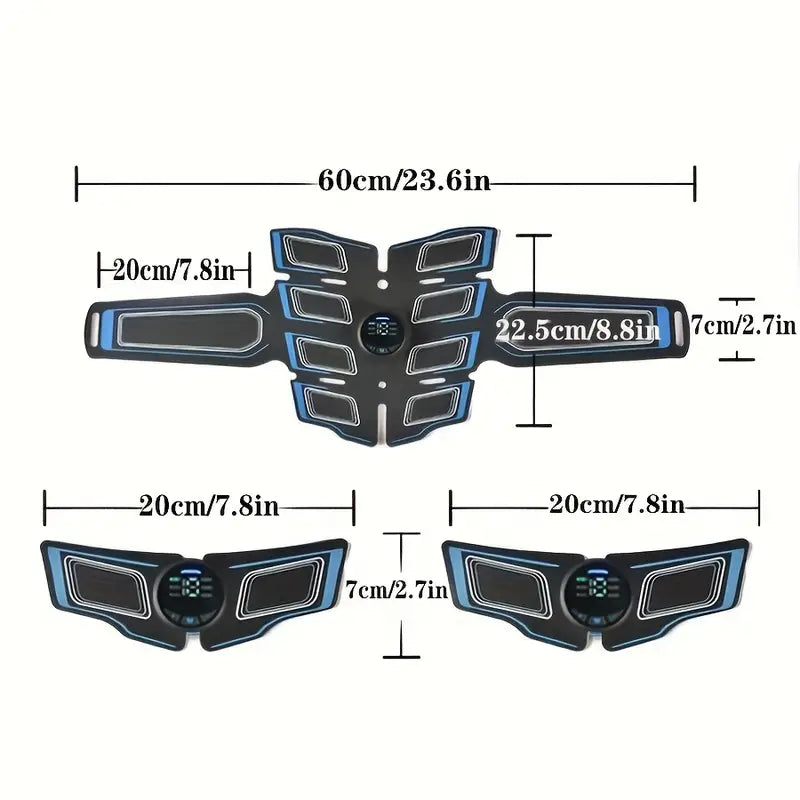 EMS fitness belt for abdominal toning and muscle shaping