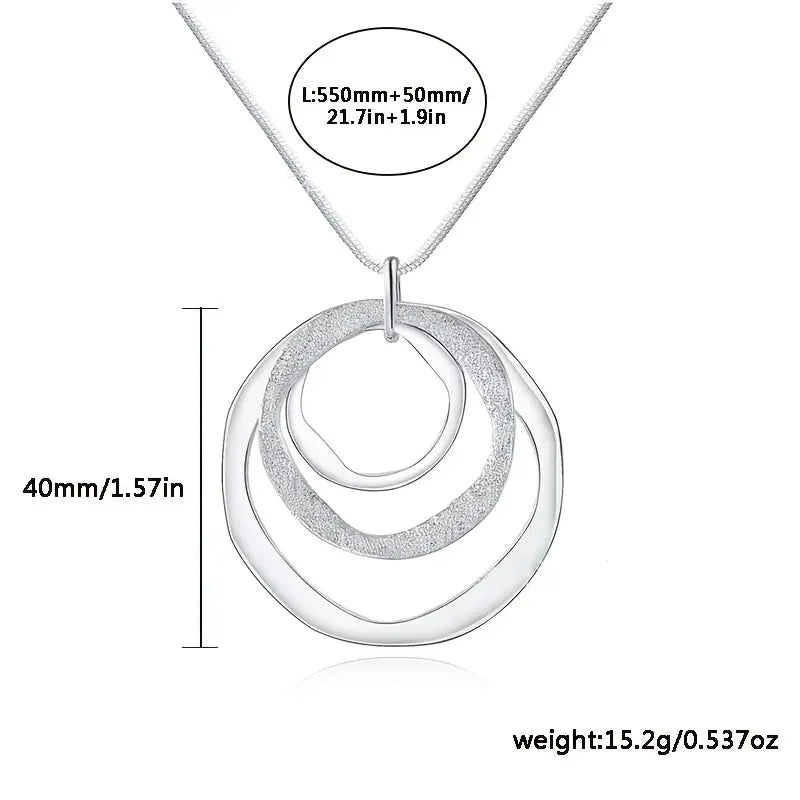 Three-Stone Sterling Silver Pendant Necklace