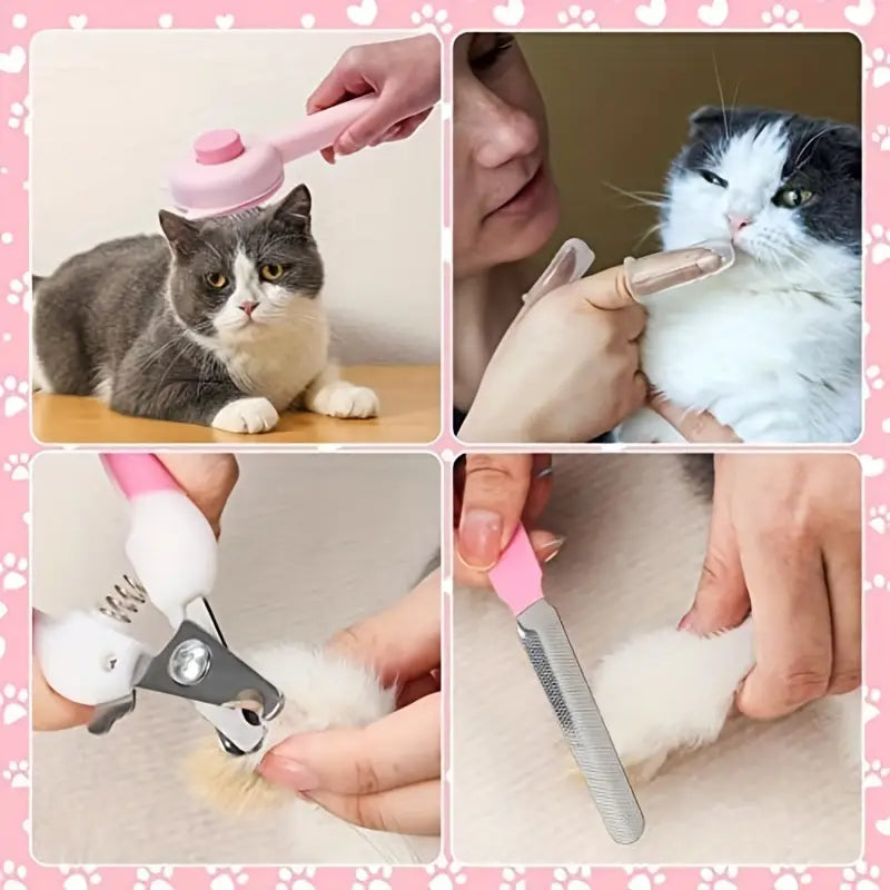 8-Piece 5-in-1 Ultimate Cat Grooming Kit