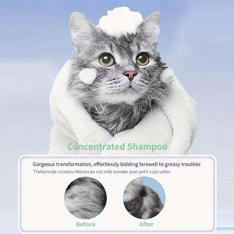 Cat shampoo for itch relief and odor control, soothing care