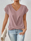 Women's Chic Knot V-Neck T-Shirt