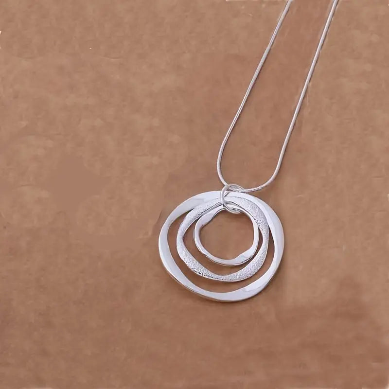 Three-Stone Sterling Silver Pendant Necklace