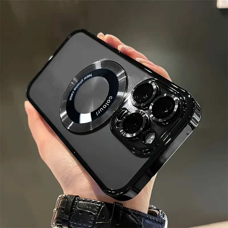 Luxury Transparent Magnetic Wireless Charging Phone Case for iPhone 15, 14, 13, 12, 11 Pro Max & Plus