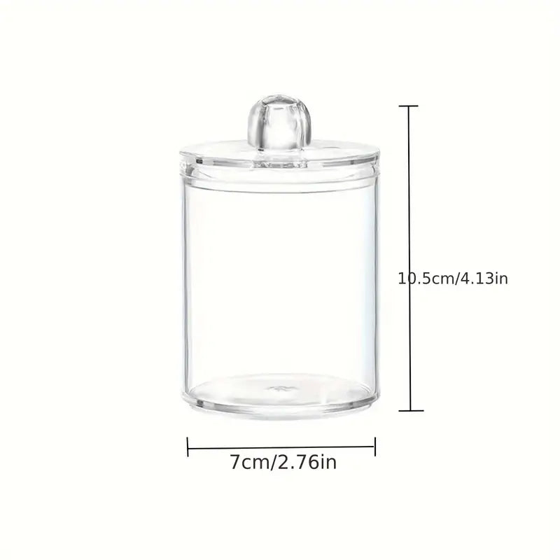 Elegant Glass Swab Holder with Wooden Lid